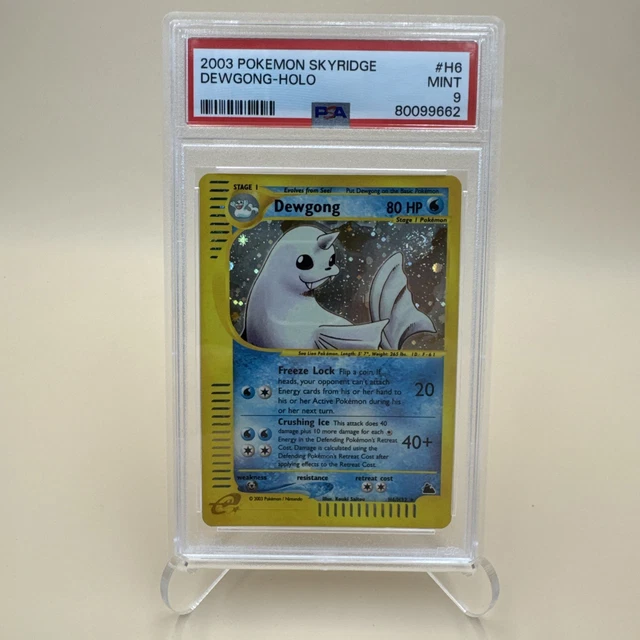2003 Pokemon Skyridge Dewgong Holo Rare #H6/H32 PSA 9 Mint Swirl