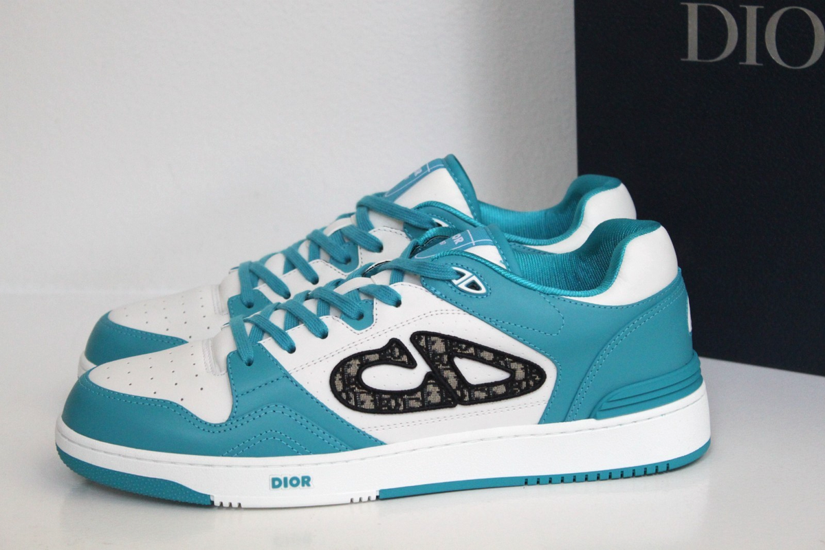 Dior スニーカー New sz 13 / 46 DIOR B57 Dribble White Blue Logo Lace up Low Top