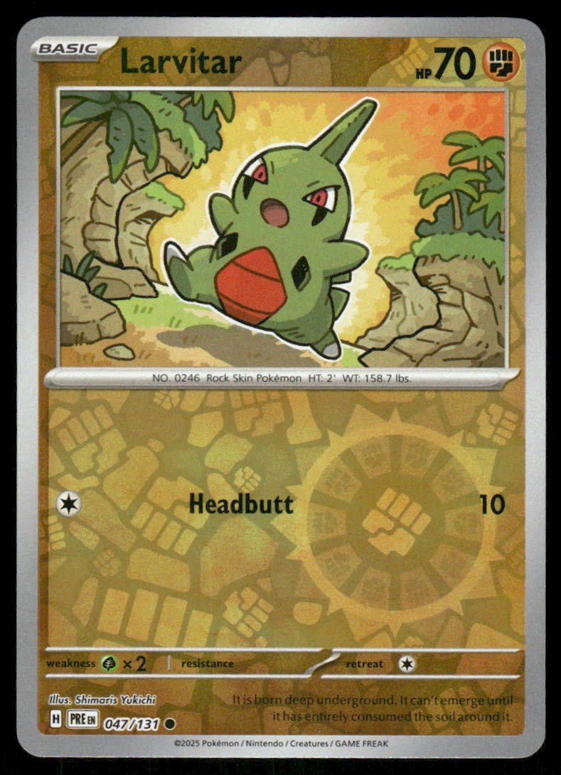 Larvitar 047/131 - Prismatic Evolutions - Reverse Holo Common NM