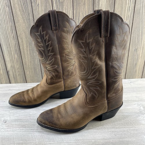 Ariat Ladies Heritage Western R Toe Boot Brown Leather 10001021 (15725) Size 8.5 - Picture 9 of 17