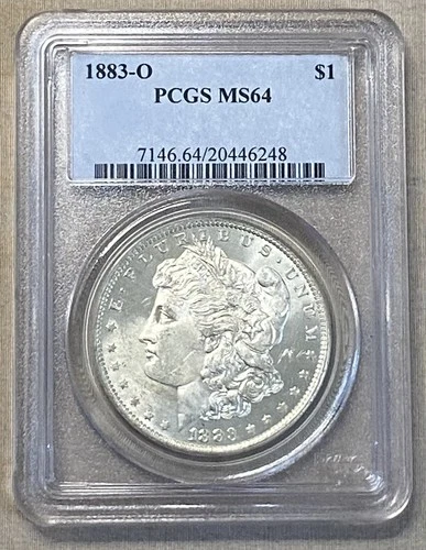 1883-O $1 MORGAN SILVER DOLLAR PCGS MS64
