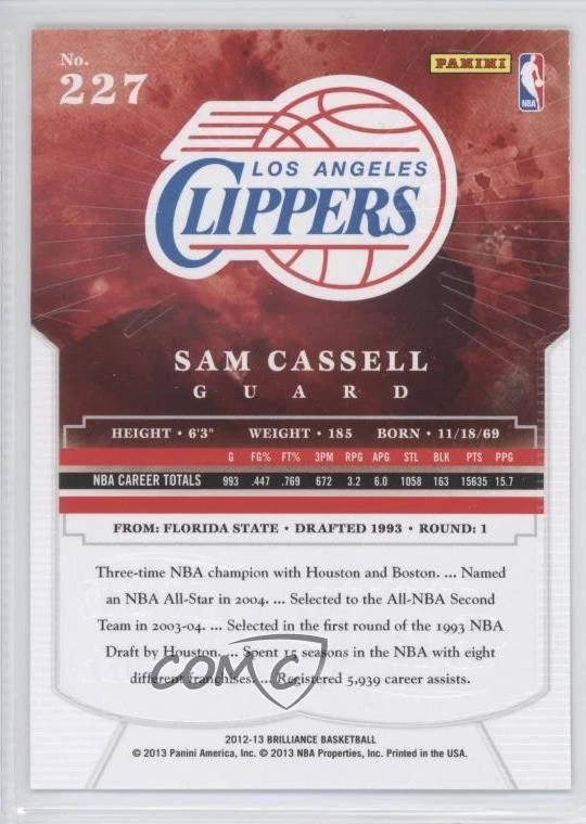 2012-13 Panini Brilliance Starburst Sam Cassell #227 - Image 2 of 2