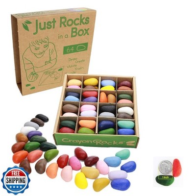 Crayon Rocks Just Rocks in a Box, 32 Colors, Tripod Grip Crayons Made For Han