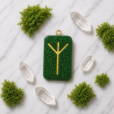 Algiz Divine Protection & Courage Handmade Resin Rune Pendant