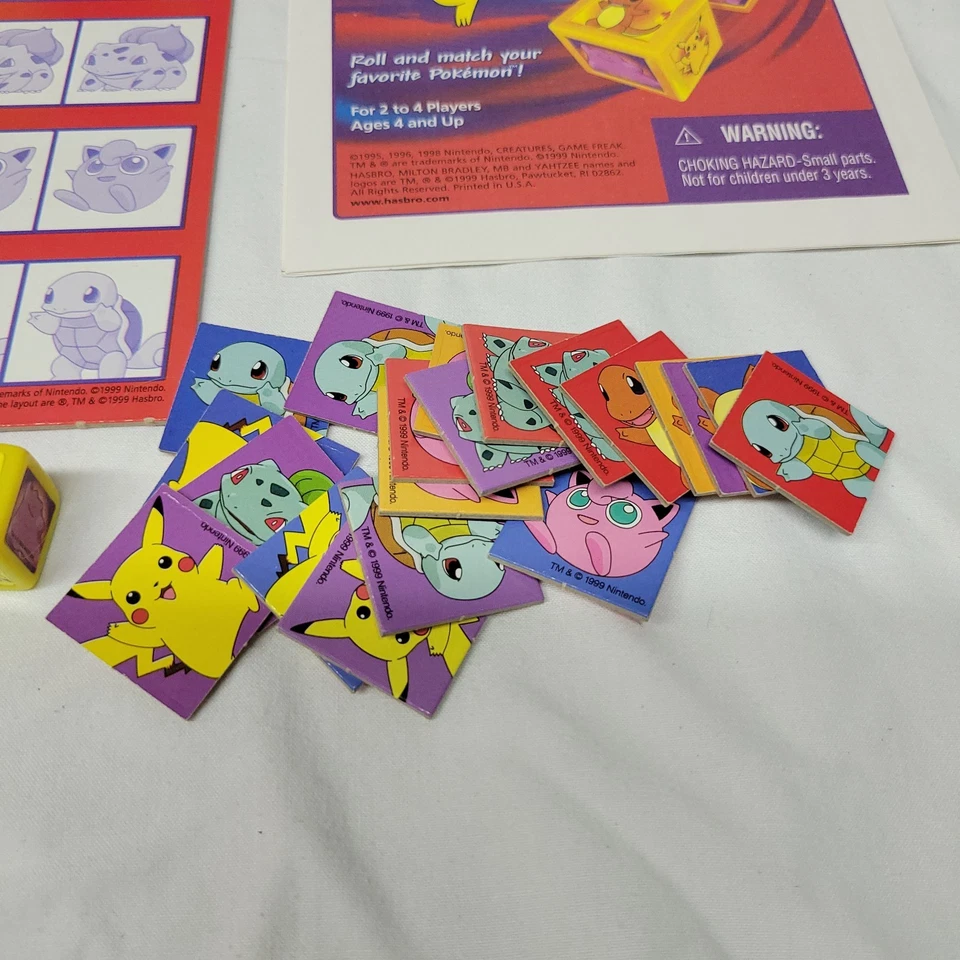 Vintage 1998 Pokemon Yahtzee Jr. 100% Complete Nintendo Milton Bradley Pikachu  - Image 3 of 4