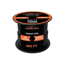 BEST CONNECTIONS 10 Gauge Automotive Primary Wire, 100ft (Various Color Options)