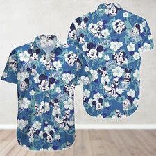 Disney Mickey Mouse Floral Aloha Hawaiian Shirt Da
