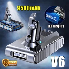 9500mAh Battery For Dyson V6 DC58 V6 Animal DC59 DC61 DC72 SV04 SV09 LED Display