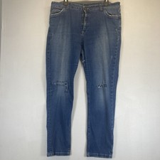 Boden Skinny High Rise Denim Jeans Medium Wash, Women Sz 14R Distressed WC 153