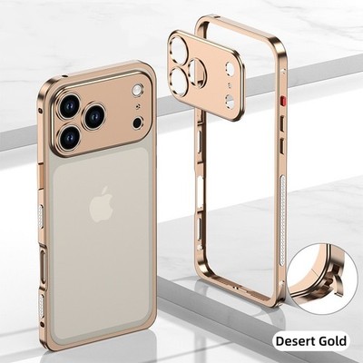 For iPhone 17 Pro Max 17 Pro 17 Air Aluminum Bumper Frame Case + Metal lens Film