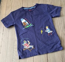 NWT Mini Boden / Fun Applique T-shirt Size 5-6 Sea Sail Seal Cotton