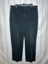 VTG Polo Ralph Lauren Hammond Pants Pleated Chino Mens 38x30 Black Cuffed Y2K