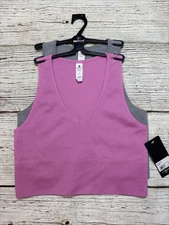 90 Degrees by Reflex Women's Ribbed Seamless Highline V-Neck Bra Sz L Set Of 2