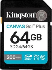 Kingston Canvas Go Plus 64GB U3 V30 SD Memory Card 200MB/s