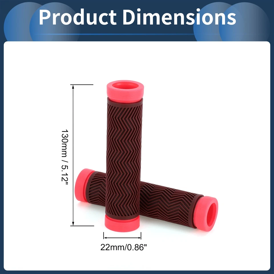 Par Fundas para Puños de Manillar de Bicicleta 130mm de Goma En Rosa Y Rojo Vino - Imagen 3 de 4