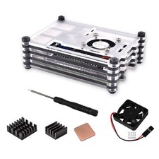 9 Layers Acrylic Transparent Case With Cooling Fan For Raspberry Pi 3B /3B D