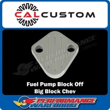 Cal Custom Big Block Chev Fuel Pump Block Off Plate Aluminium