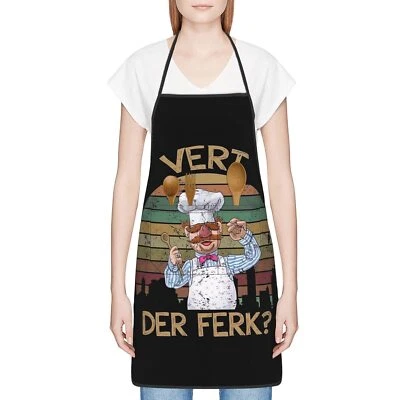 BIONZAX Retro Vintage Vert Der Ferk Swedish Chef Apron For Women & Men With Pocket Wa...