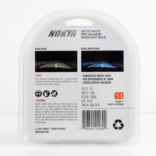 Nokya 7000K White 9140 Nok7479 40W Two Bulbs Fog Light Replacement Stock Lamp - Picture 3 of 12