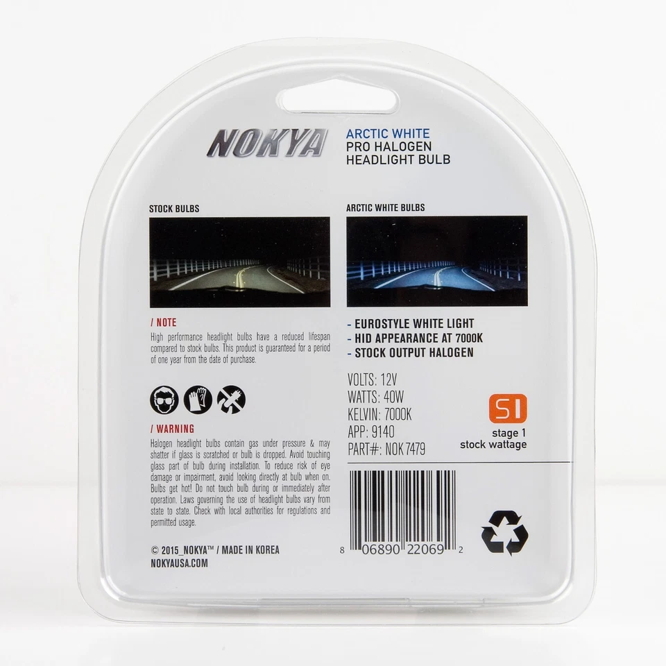 Nokya 7000K White 9140 Nok7479 40W Two Bulbs Fog Light Replacement Stock Lamp - Image 3 of 4