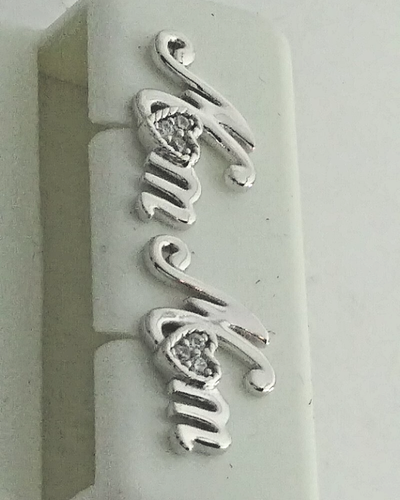 925 STERLINGSILBER Ohrringe rhodiniert Muttertag "MAMA" mit CZ's 14x8MM - Bild 10 von 14