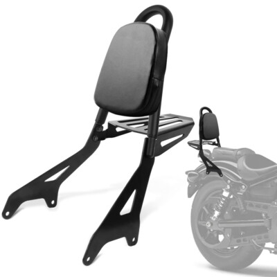 For Yamaha Star Bolt XVS950 2013-2022 Rear Sissy Bar Backrest Pad w/Luggage Rack