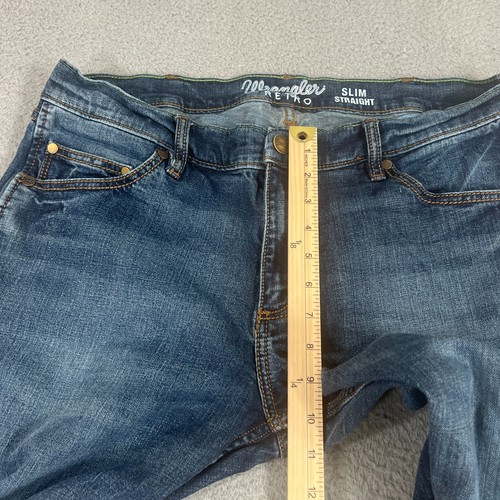 Wrangler Retro Jeans Mens 38x31 Green Stitched Cowboy Jeans Tag 36x32 - Picture 4 of 10