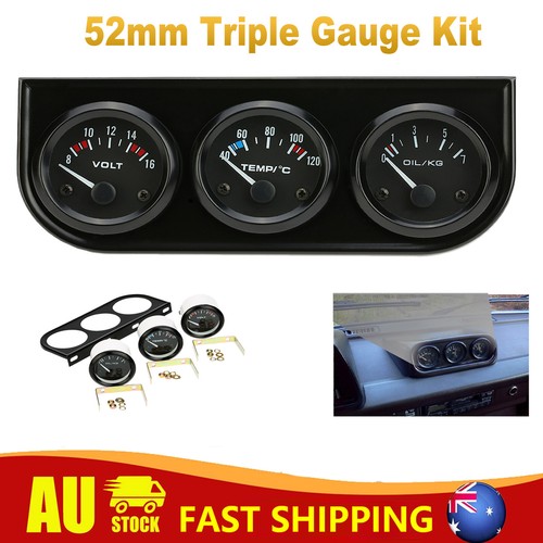 <!--F#f_0-->52mm Mechanical Electronic Triple Gauge Set Water Temp Oil Pressure Volt Meter<!--F/-->