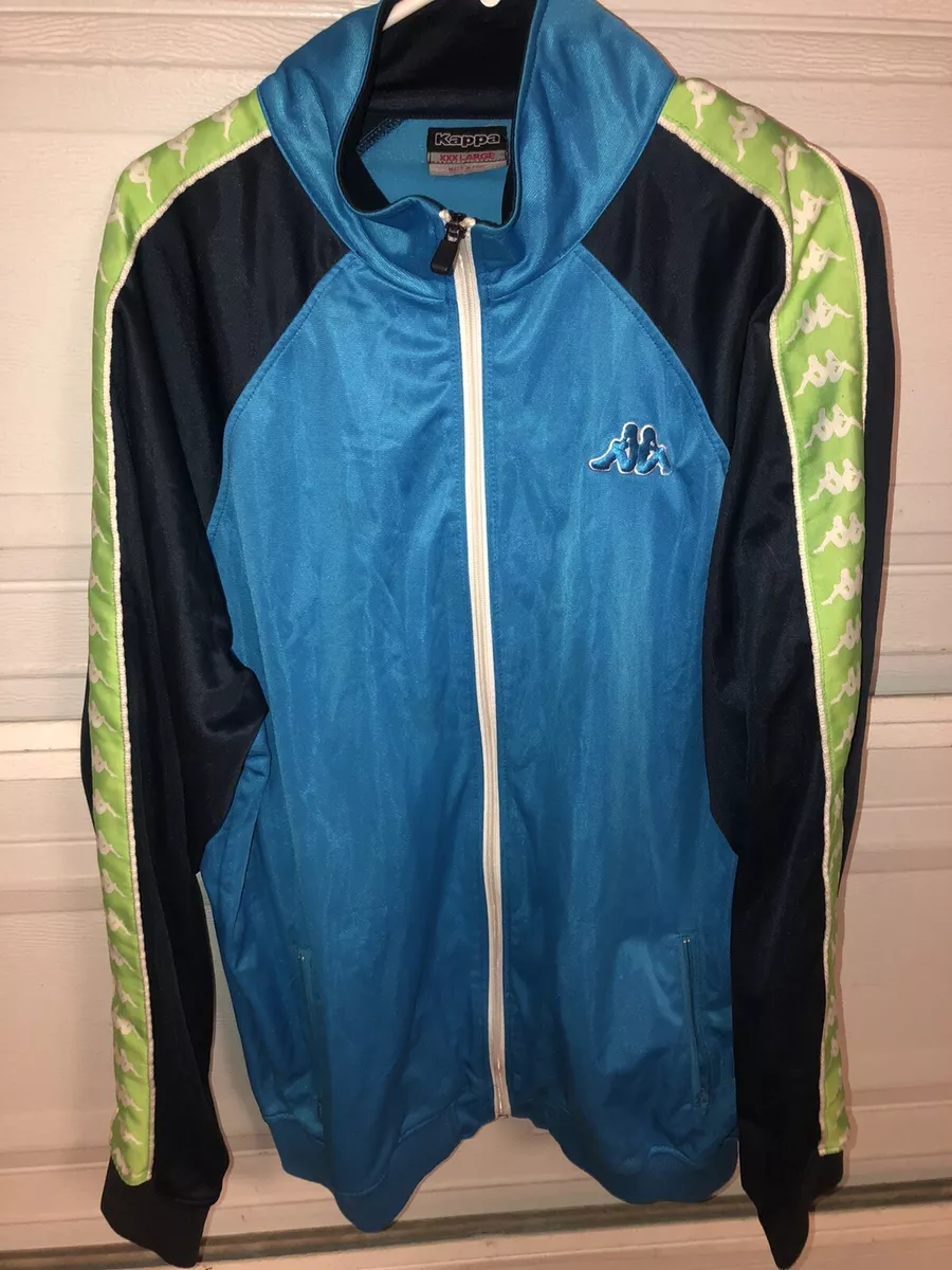 Boer gemeenschap Cursus Vintage 90&#039;s Kappa Tracksuit Track Jacket Full Zip Logo Blue Green  White XXXL | eBay