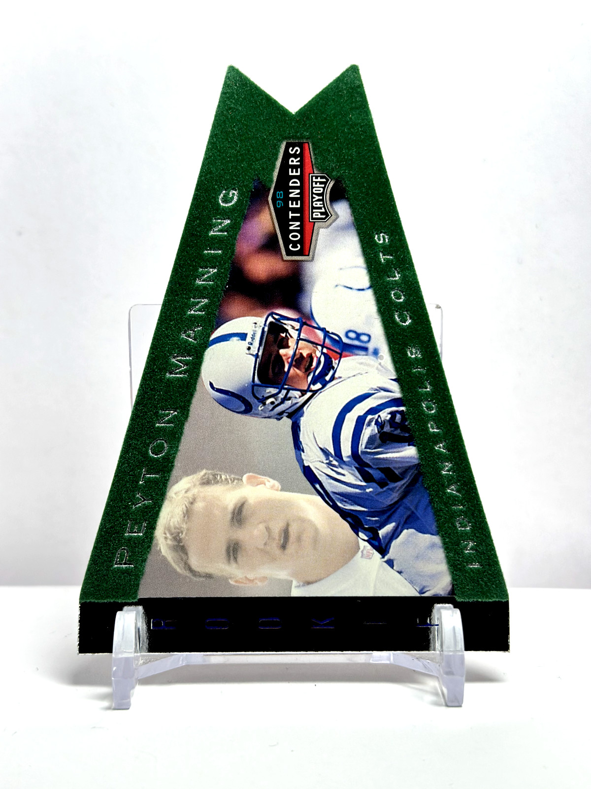 1998 Playoff Contenders Rookie Die-Cut Green Felt Pennant Peyton Manning