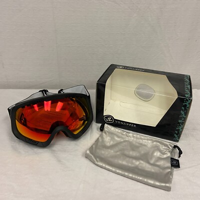 VonZipper Feenom Snow Sport Goggle Black Satin Frame w/ Fire Chrome Lens
