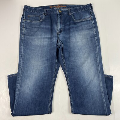 Tommy Bahama Jeans Mens 42 x 32 Blue Relaxed Straight Medium Wash Denim  Stretch