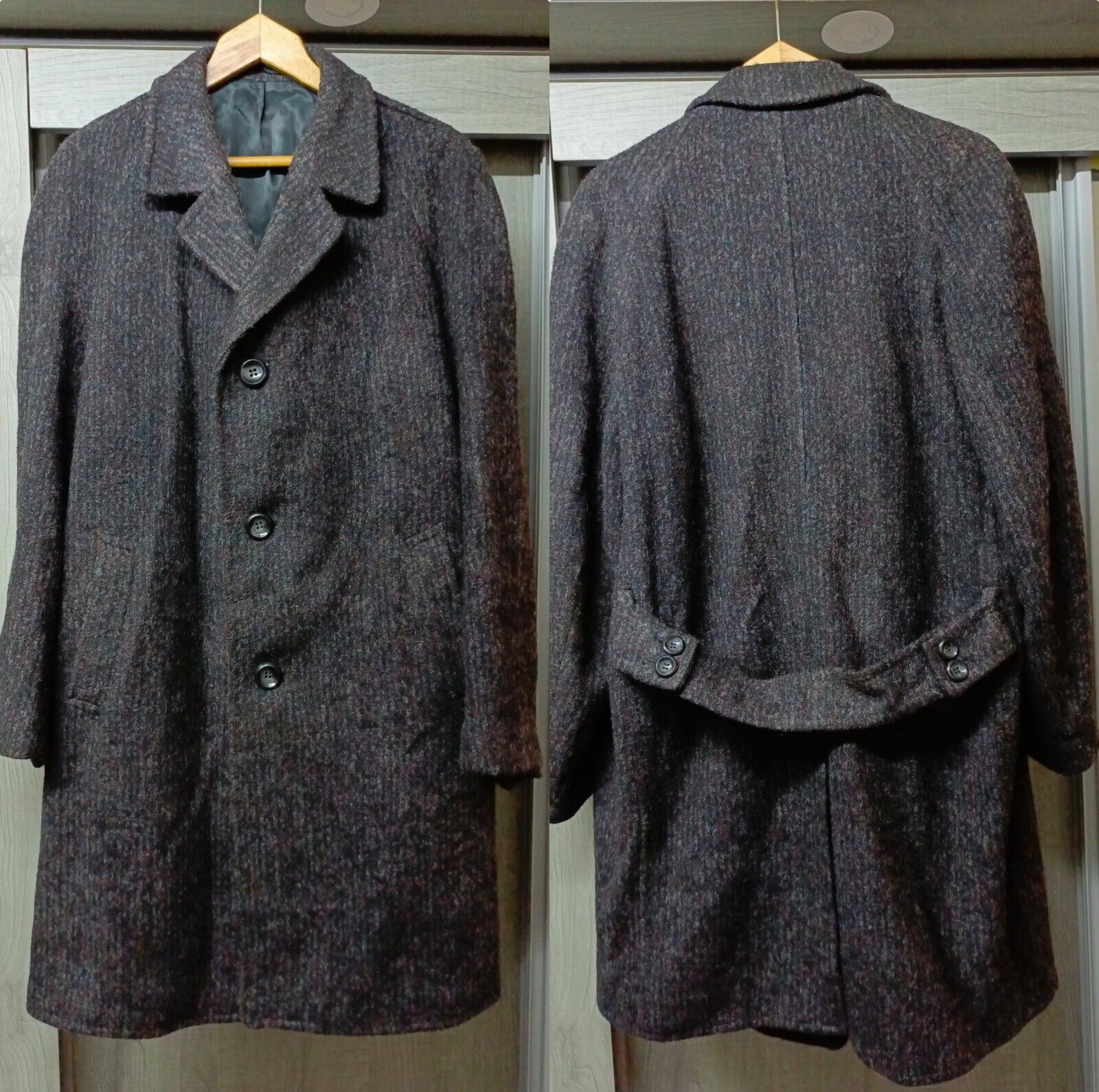 FILA Tuta soprabito anni 50 vintage su misura tutto pettinato tweed cintura 48R