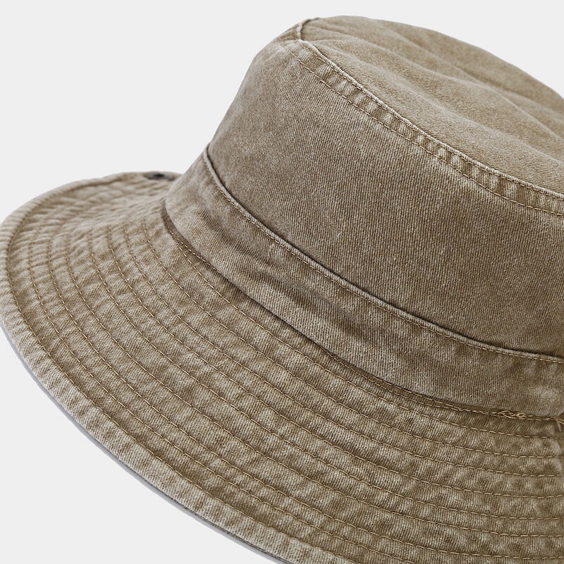 Men Bucket Hats with String Wide Brim Fishing Hiking Sun Protection Caps  Vintage