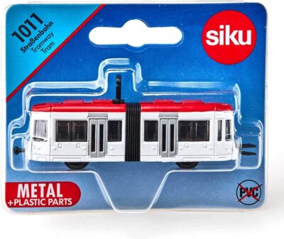 siku 1011, Straßenbahn, Metall/Kunststoff, Weiß/Rot, Standard-siku-Eisenbahnkupp
