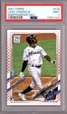JAZZ CHISHOLM 2021 Topps Series 2 #538 PSA 9 Independence Day Rookie RC #03/76