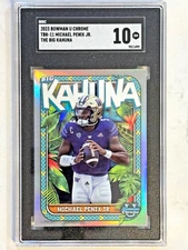 2023 Bowman University Chrome Big Kahuna Michael Penix Jr. RC Case HIT SGC 10