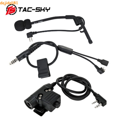 TAC-SKY Comtac Microphone +Y Cable + U94 PTT for IPSC Comtac I II III/ Peltor