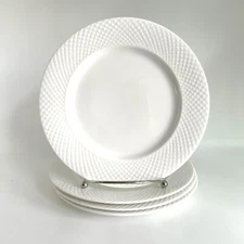 Tabletops Unlimited Studio TU Felicia 8” Salad Plate Bone China White Set Of 4