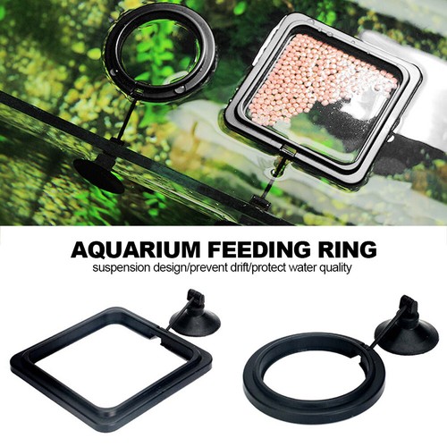 Aquarium Feeding Ring Fish Tank Food Tray Feeder Accessory Fish Food Suction Cup