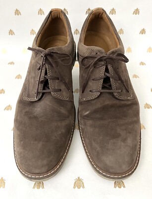 Men s ECCO Light Brown Suede Lace-Up Dress Shoes EU 45 US 11