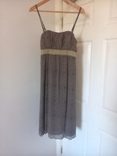 Beautiful Ted Backer 100% Silk Green & Purple Pattered Dress Size 2 Small