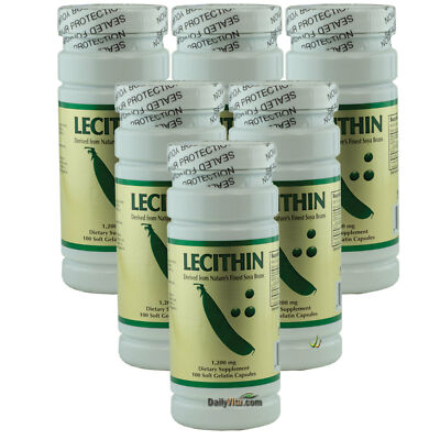 6 x Lecithin 1200 mg 100 Softgels Antioxidant