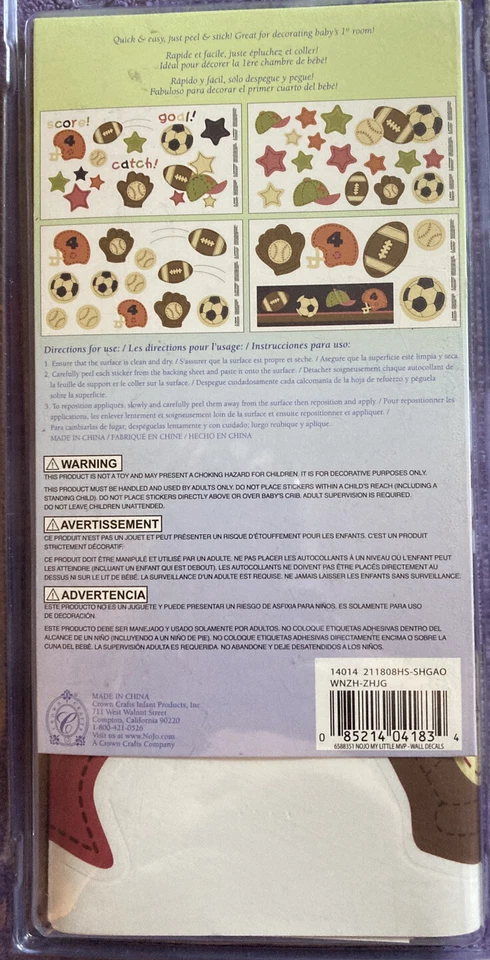 “My Little MVP” NOJO Removable Wall Decals-Football, Baseball, Soccer - Image 2 of 4