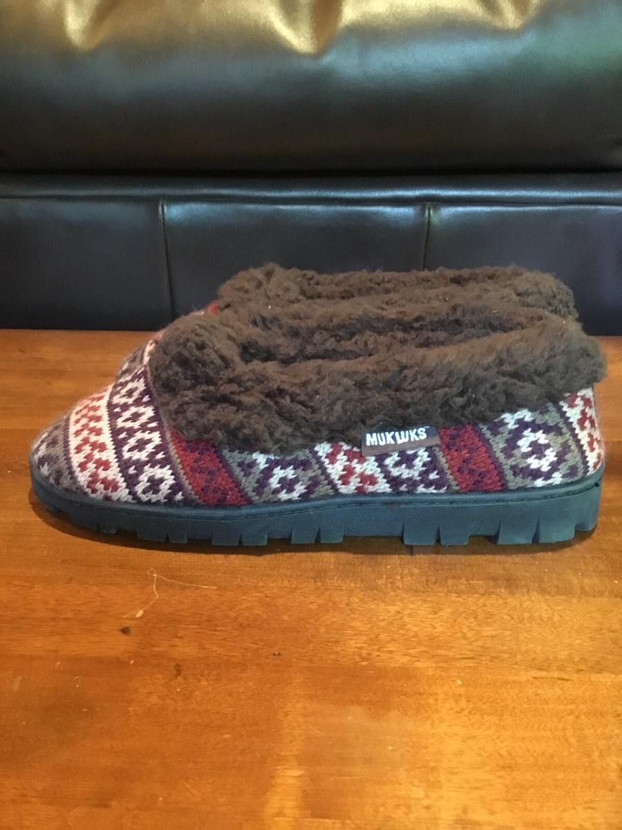 Muk Luks Amira Women's Slippers Shoes Lined Bootie Brown Small 5-6