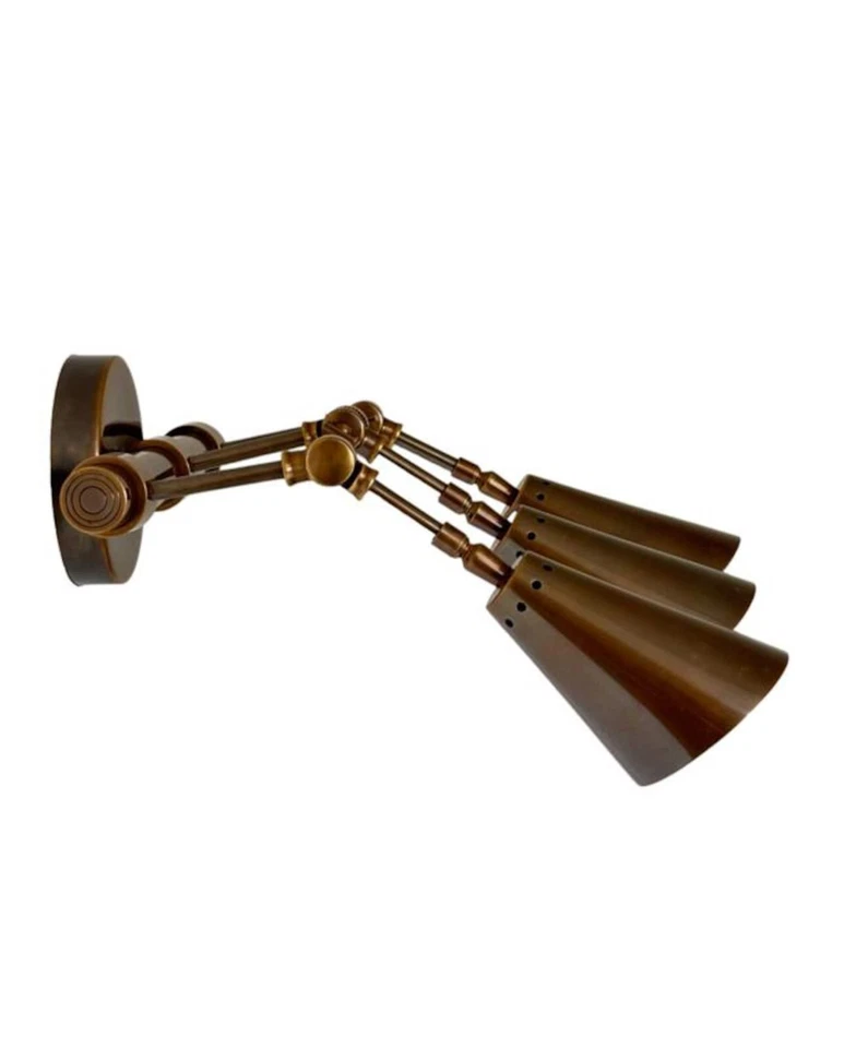 Aplique de pared moderno de mediados de siglo de 3 luces | Aplique estilo vintage hecho a mano Foto 3 de 4