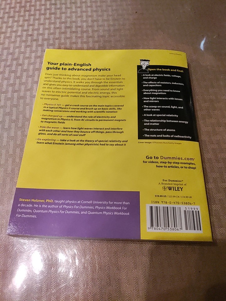 Physics II For Dummies Holzner Steven 9780470538067 9780470538067 EBay Physics ii for dummies holzner steven 9780470538067 9780470538067 ebay