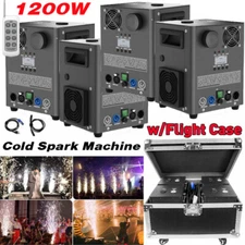 4PCS Cold Spark Machine 1200W Stage Effect DMX Firework Wedding 6.6-9.8ft w/Case