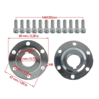Set of 2 20mm 6 Stud #35 Sprocket Hub Flange Adapter For Go Kart