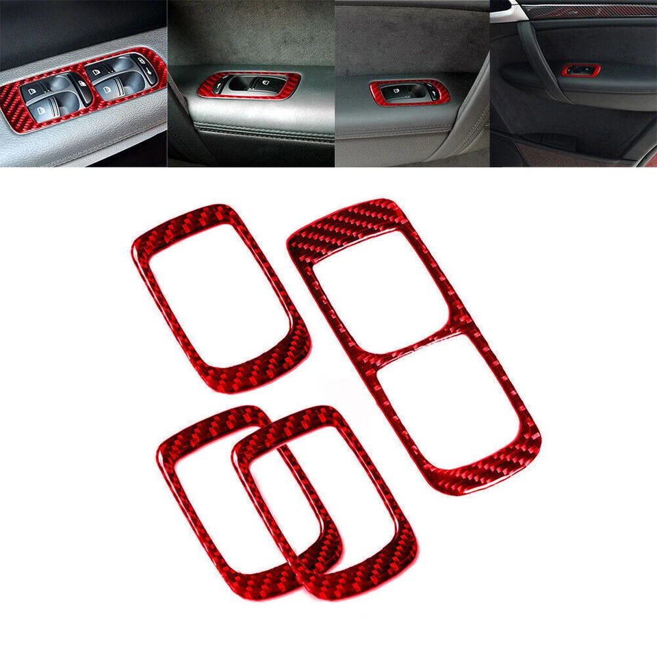 Полный комплект отделки салона из красного углеродного волокна для Porsche Cayenne Sport 29 шт. - Изображение 3 из 4